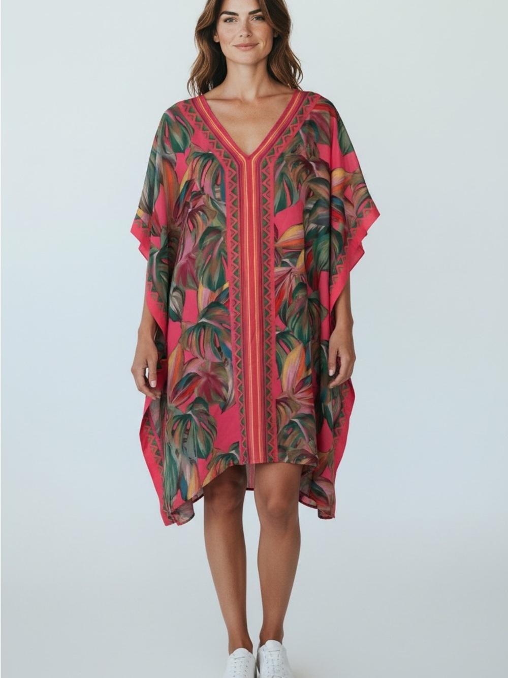 Belle Beach Tropical Floral Cover Up Size 1X
